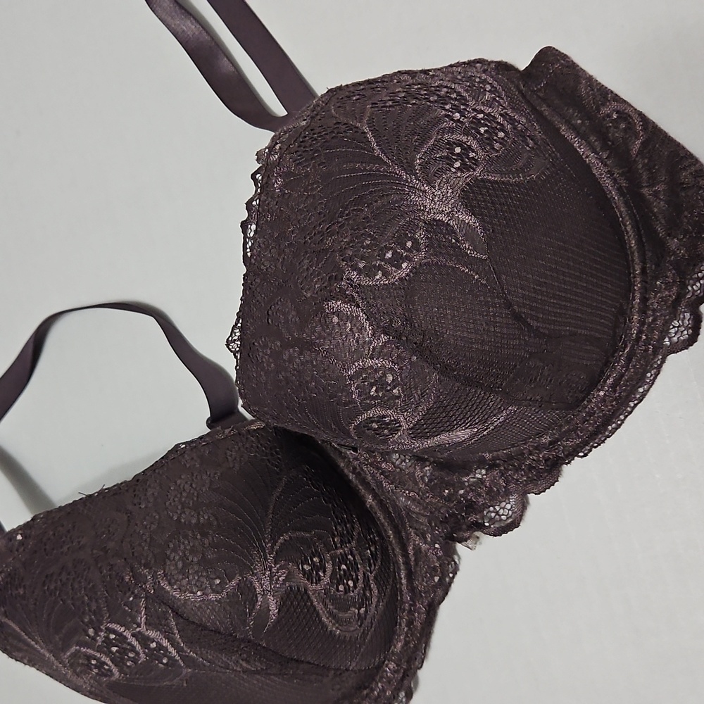 B.Luxe Elegant Lace Underwire Bra - Brown Size 38D
